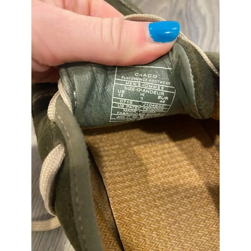 Chaco Sneakers Men’s 13 Green Everett Sandstone Suede Oxford Shoes, Casual